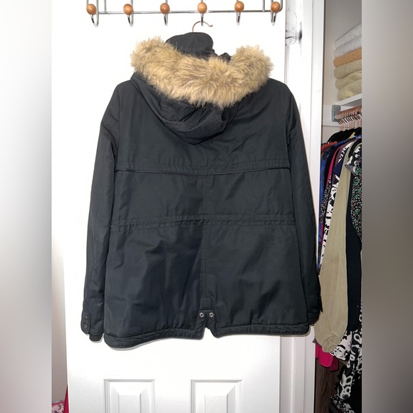 Zara Black Removable Hoodie Winter Jacket Coat, Size S - Picture 3 of 6